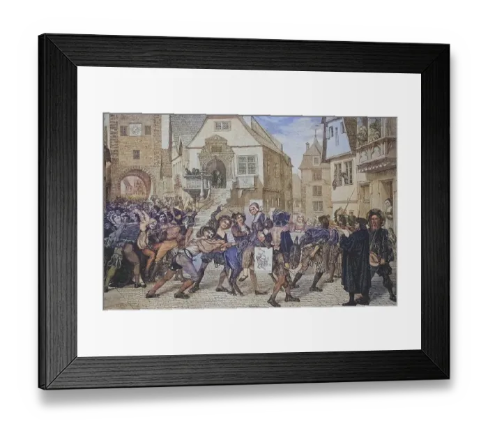 Framed Print : Punishment of domestic discord in the Middle Ages