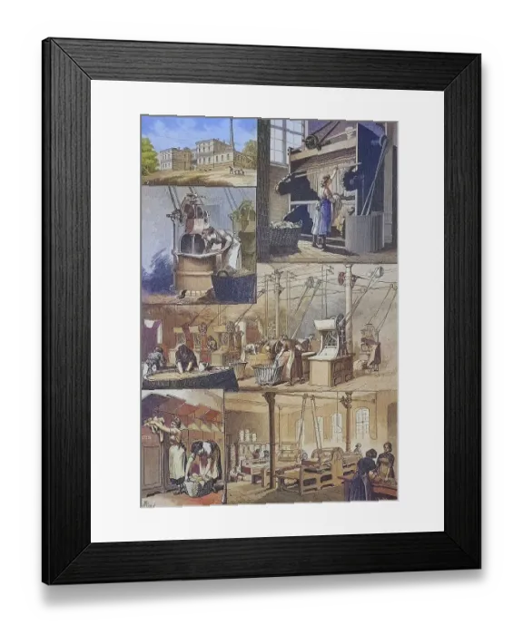 Framed Print : Laundry, Industrial laundry, In the steam laundry of the Berlin Charite