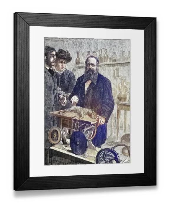 Framed Print : In the laboratory with J. Wickersheimer Framed Print : In the laboratory with J. Wickersheimer