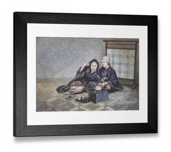 Framed Print : Women's life in Japan, Tea drinking Framed Print : Women's life in Japan, Tea drinking