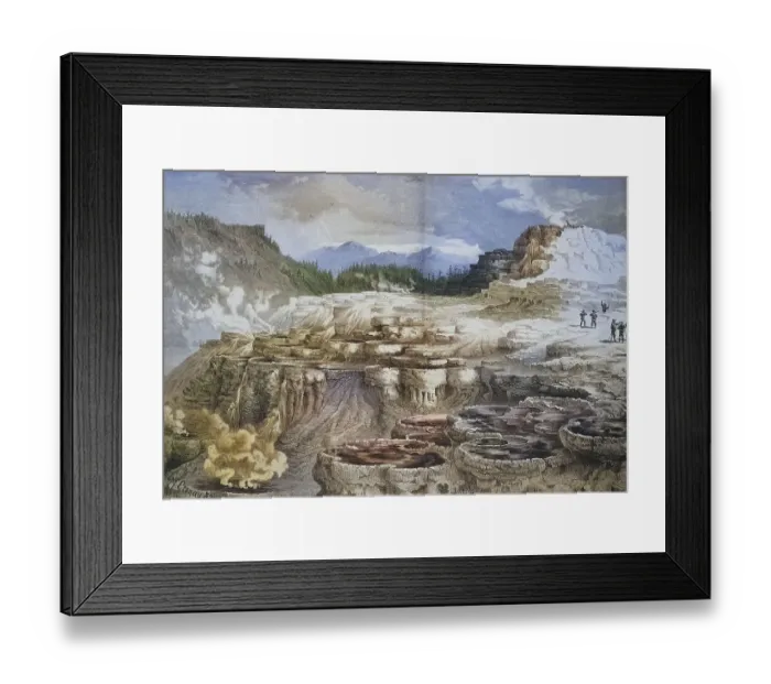 Framed Print : Die heissen Quellen im Yellowstone National Park