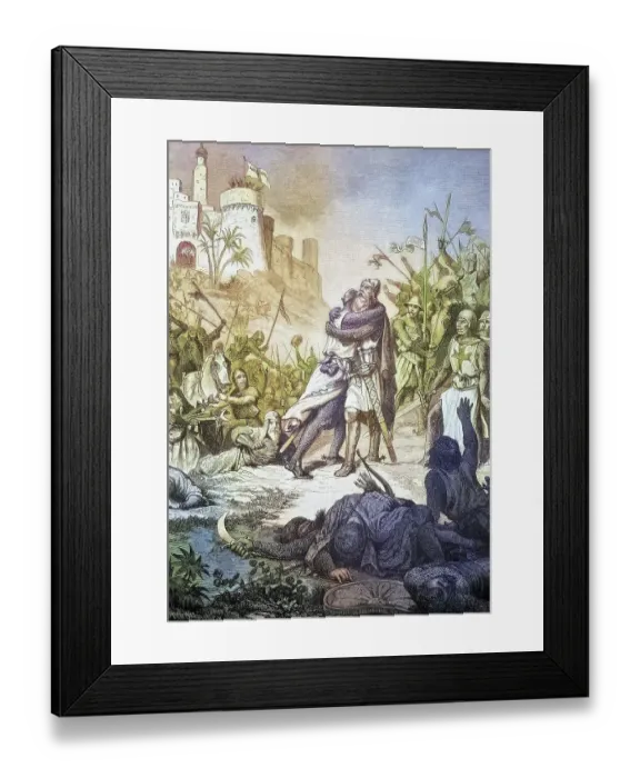 Framed Print : Meeting of Barbarossa with his son Frederick after the Battle of Iconium Framed Print : Meeting of Barbarossa with his son Frederick after the Battle of Iconium