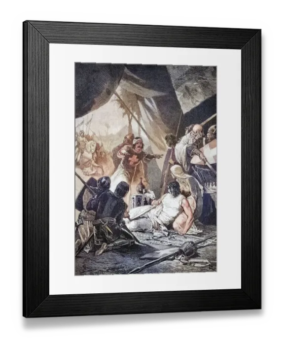 Framed Print : Capture of Louis IX of France by Al-Malik al-Mu'azzam Turan Shah