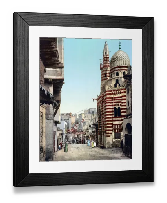Framed Print : Cairo, Egypt, Pavoised Street for a wedding Framed Print : Cairo, Egypt, Pavoised Street for a wedding