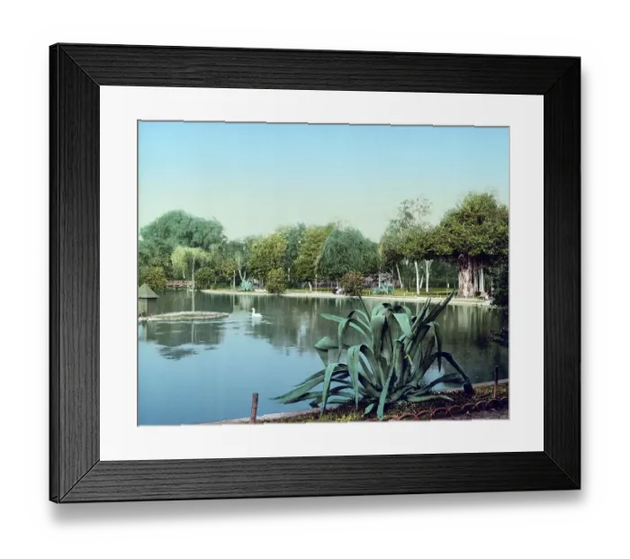Framed Print : Cairo, Egypt, Garden Esbekieh, 1890