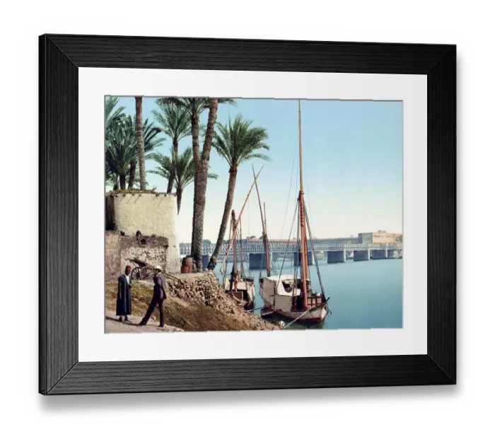 Framed Print : The Nile Bridge and English Barracks Framed Print : The Nile Bridge and English Barracks