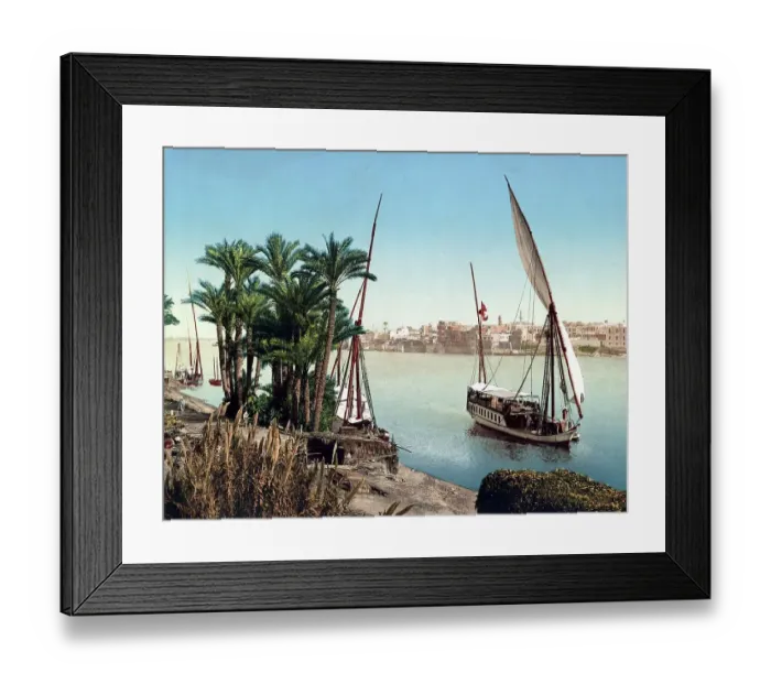 Framed Print : Banks of the Nile and Dahabieh