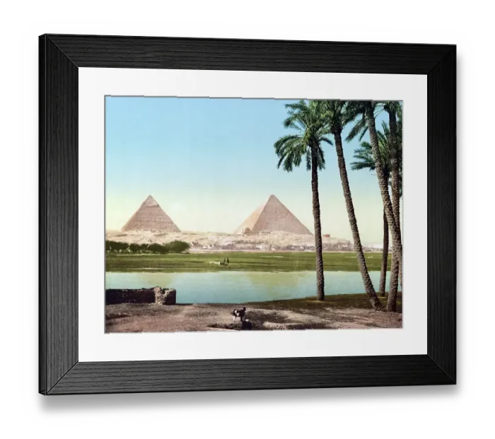 Framed Print : The pyramids, Cairo, Egypt, 1890