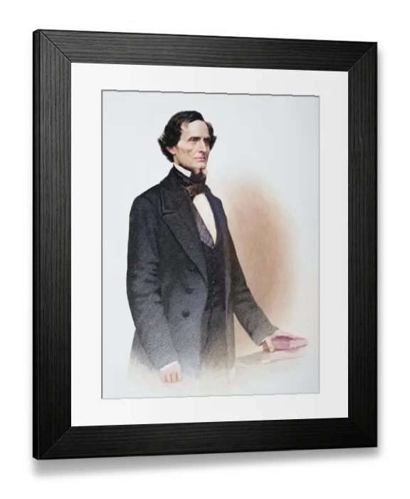 Framed Print : Jefferson Finis Davis (born 3 June 1808 in Fairview)