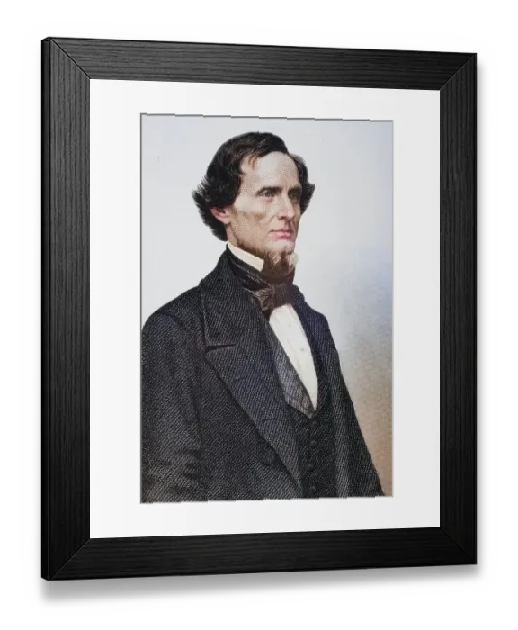 Framed Print : Jefferson Finis Davis (born 3 June 1808 in Fairview)