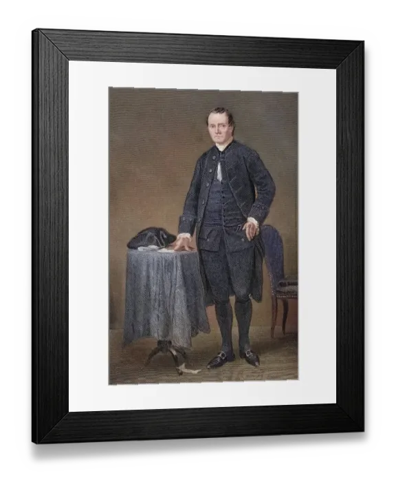 Framed Print : Roger Sherman (born 19 April 1721 in Newton)