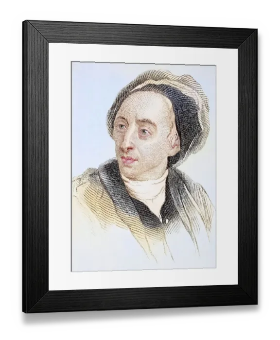 Framed Print : Alexander Pope, 1688-1744, English poet and satirist Framed Print : Alexander Pope, 1688-1744, English poet and satirist