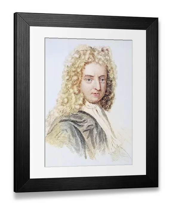 Framed Print : Daniel Defoe, 1660, 1731, English novelist and journalist