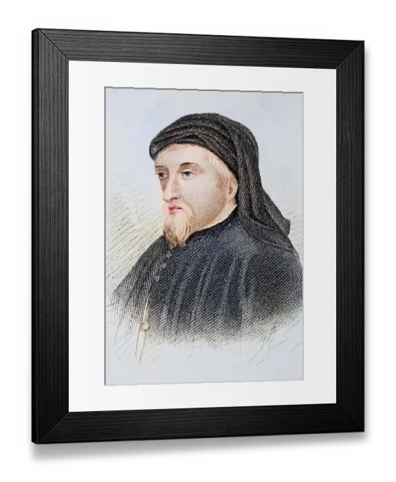 Framed Print : Geoffrey Chaucer, ca 1342 / 3-1400