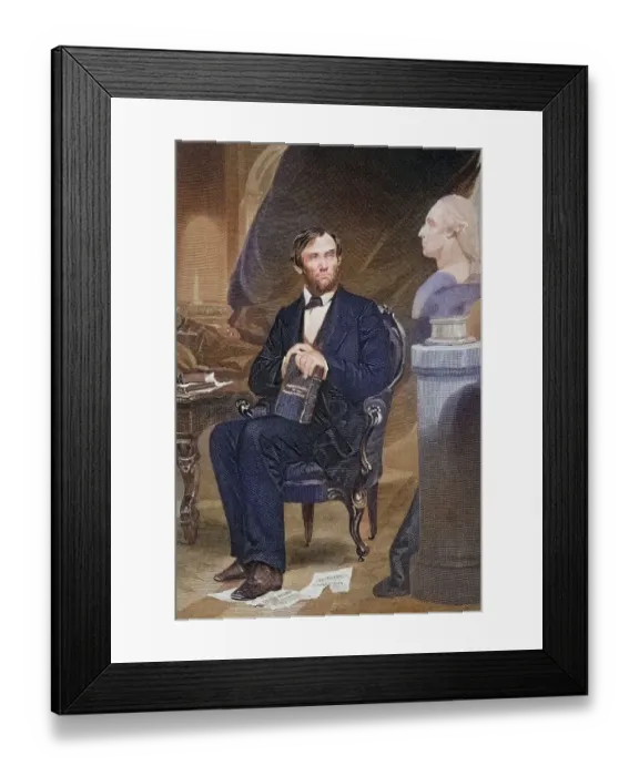 Framed Print : Abraham Lincoln 1809-65, 16th President of the United States 1861-65