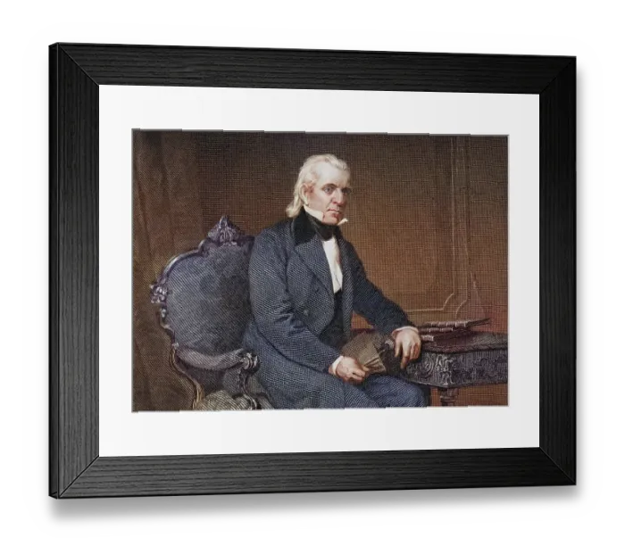 Framed Print : James Knox Polk 1795 to 1849, 11th President of the United States 1845 to 1849 After a painting by Alonzo Chappel