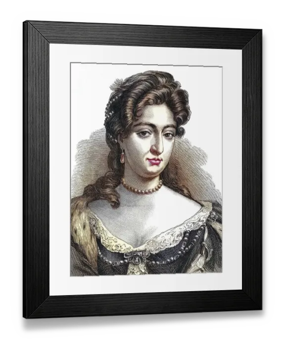 Framed Print : Mary II (1662-1294), Queen of Great Britain and Ireland from 1689 as joint monarch with her man William III