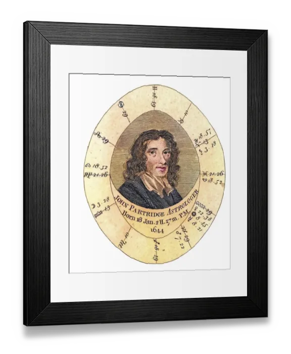 Framed Print : John Partridge (1644-1715) English astrologer and almanac maker