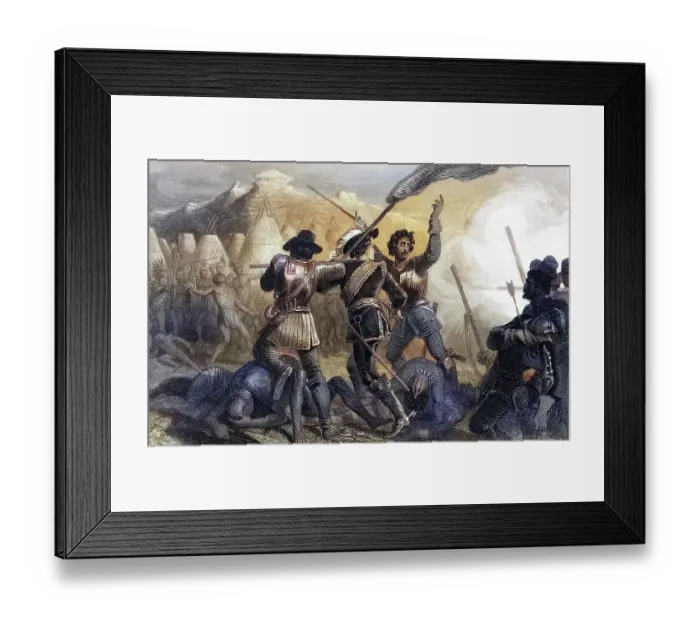 Framed Print : The Pequod War 1637 Connecticut USA