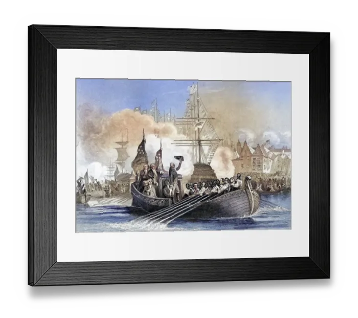 Framed Print : Reception of President Washington in New York USA 23 April 1879