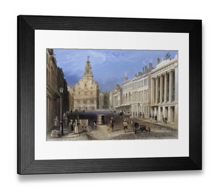 Framed Print : State Street Boston USA, From a nineteenth century print