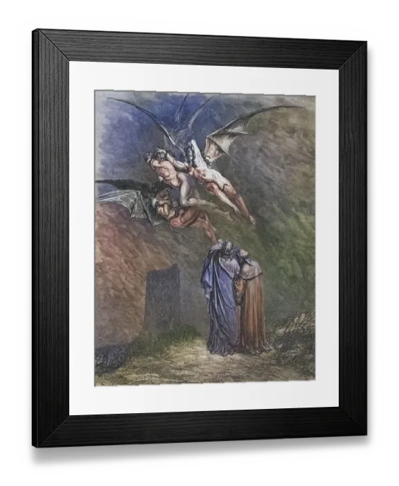 Framed Print : Illustration by Gustave Dore (1832-1883) for Dante's Inferno