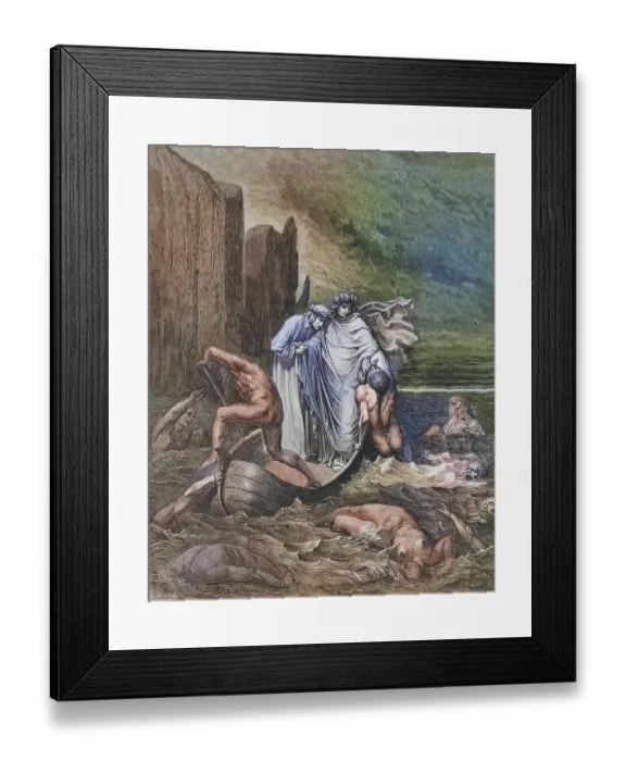 Framed Print : Illustration by Gustave Dore (1832-1883) for Dante's Inferno