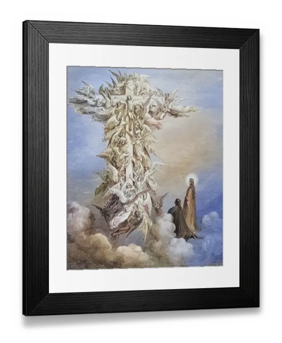 Framed Print : Illustration for Paradiso, the Divine Comedy by Dante Alighieri Canto by Gustave Dore 1832-1883