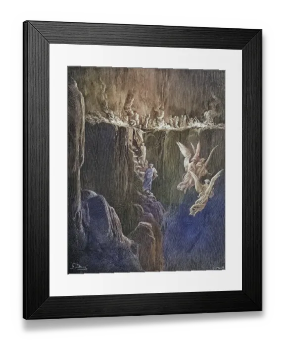 Framed Print : Illustration for Purgatorio by Dante Alighieri Canto by Gustave Dore 1832-1883