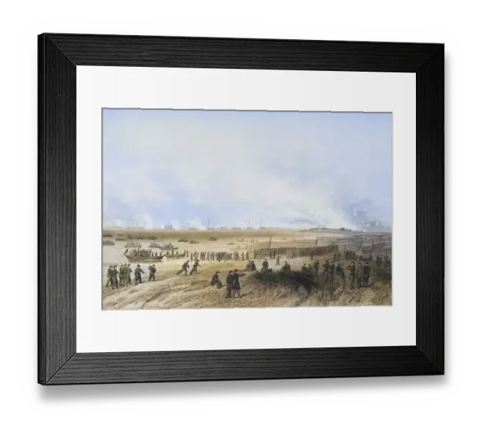 Framed Print : Landing of troops during the bombardment of Fort Fisher in North Carolina in 1864
