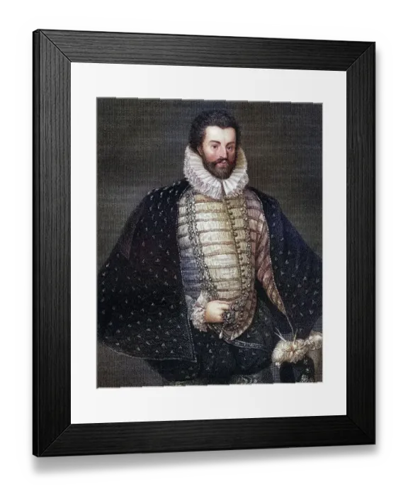 Framed Print : Sir Christopher Hatton, 1540-1591
