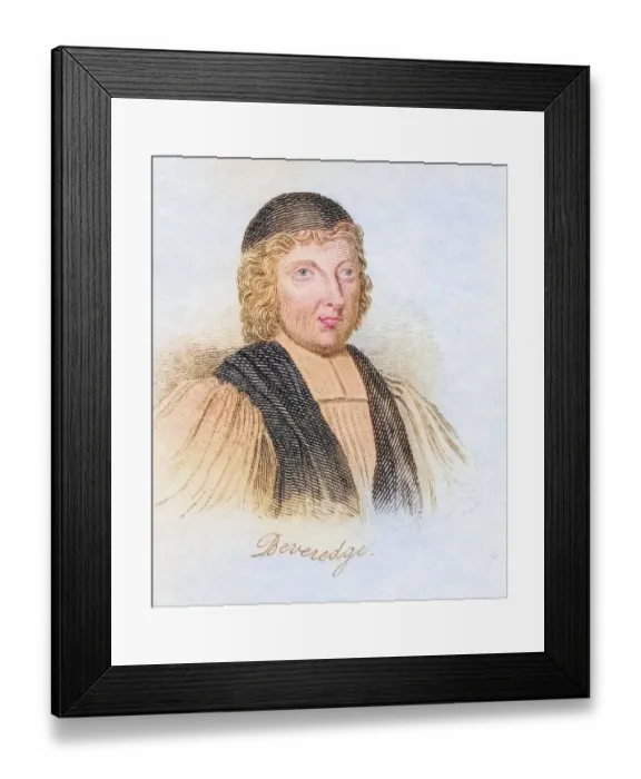 Framed Print : William Beveridge 1637-1708 Bishop of St Asaph from the book Crabbs Historical Dictionary from 1825