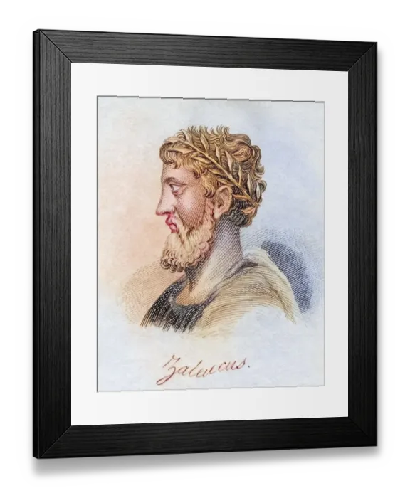 Framed Print : Zaleukos 7th century BC Greek lawgiver from the Epizephyrian Locri in Italy Author of the first written Greek law code