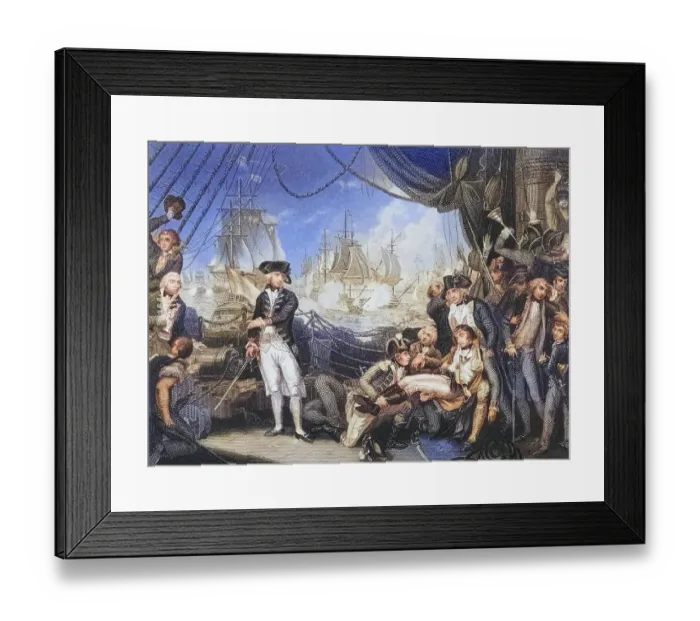 Framed Print : Scene on the deck of the Queen Charlotte Framed Print : Scene on the deck of the Queen Charlotte