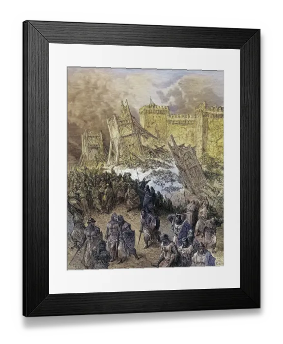 Framed Print : Second attack on Jerusalem, repulsed by the Crusaders during the First Crusade Framed Print : Second attack on Jerusalem, repulsed by the Crusaders during the First Crusade