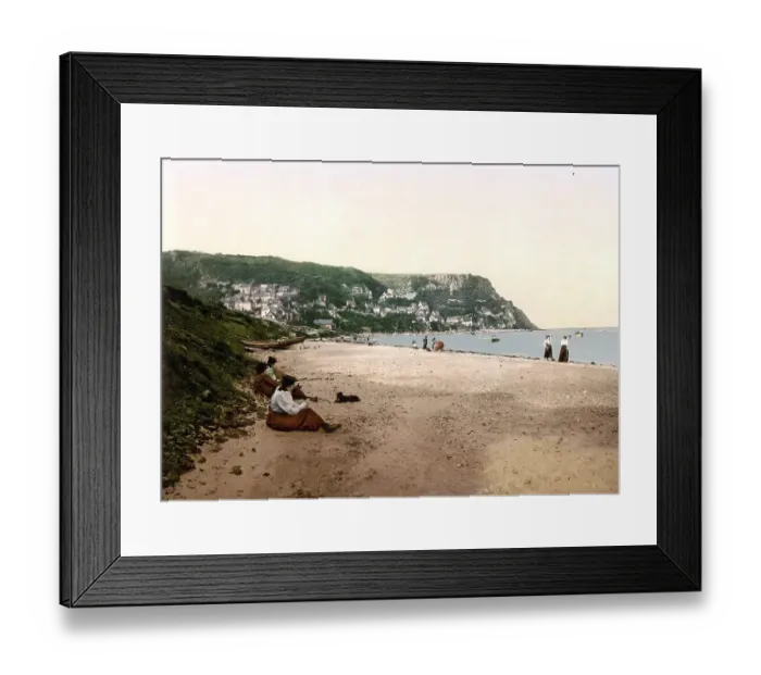 Framed Print : View of the beach at Runswick Bay