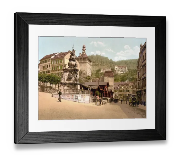 Framed Print : The Market Fountain Colonnade, Karlovy Vary