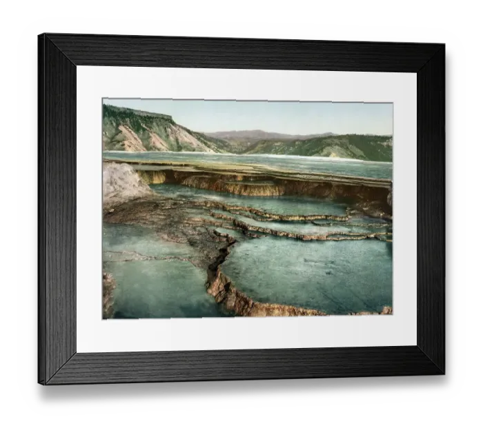 Framed Print : Summit Basin, Mammoth Hot Spring