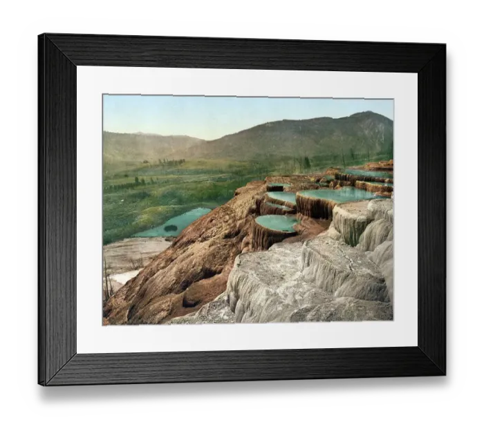 Framed Print : Pulpit Terraces from above, Yellowstone National Park