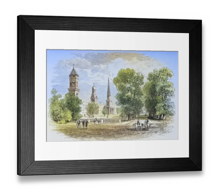 Framed Print : Yale College, New Haven Connecticut in the 1870s