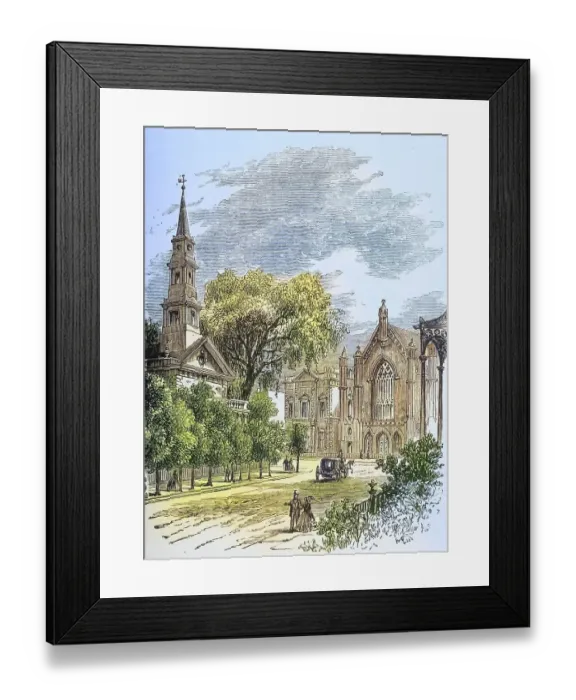 Framed Print : Saint Mark's Church in-the-Bowery New York in the 1870s