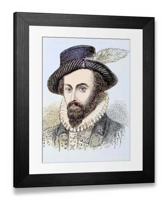 Framed Print : Sir Walter Raleigh, ca. 1554 to 1618