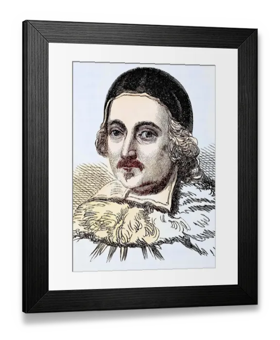 Framed Print : Sir Matthew Hale 1609 to 1676, English jurist and Lord Justice of England