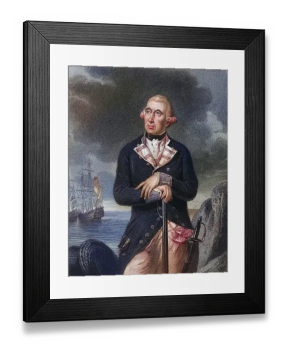 Framed Print : Richard Kempenfelt 1718 to 1782 English Rear Admiral