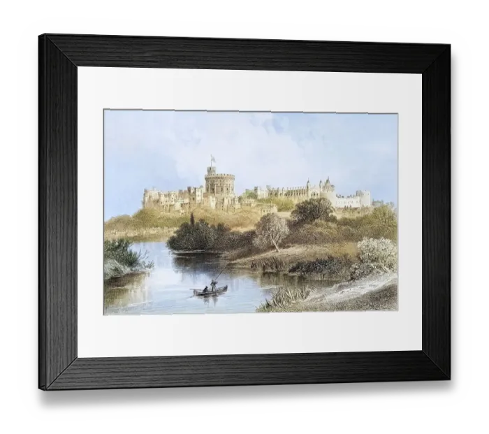 Framed Print : Wndsor Castle Windsor England From The Gallery of Geography published London circa 1872 Framed Print : Wndsor Castle Windsor England From The Gallery of Geography published London circa 1872