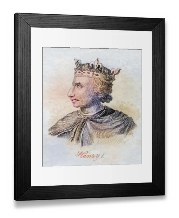 Framed Print : Henry I around 1068 / 1069, 1135 King of England from the book Crabbs Historical Dictionary from 1825 Framed Print : Henry I around 1068 / 1069, 1135 King of England from the book Crabbs Historical Dictionary from 1825