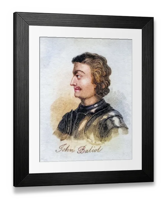 Framed Print : John I of Scotland John de Baliol 1249 -1314 King of Scots from the book Crabbs Historical Dictionary from 1825