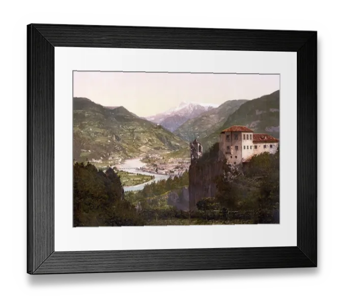 Framed Print : Haselburg Castle and view of Bolzano