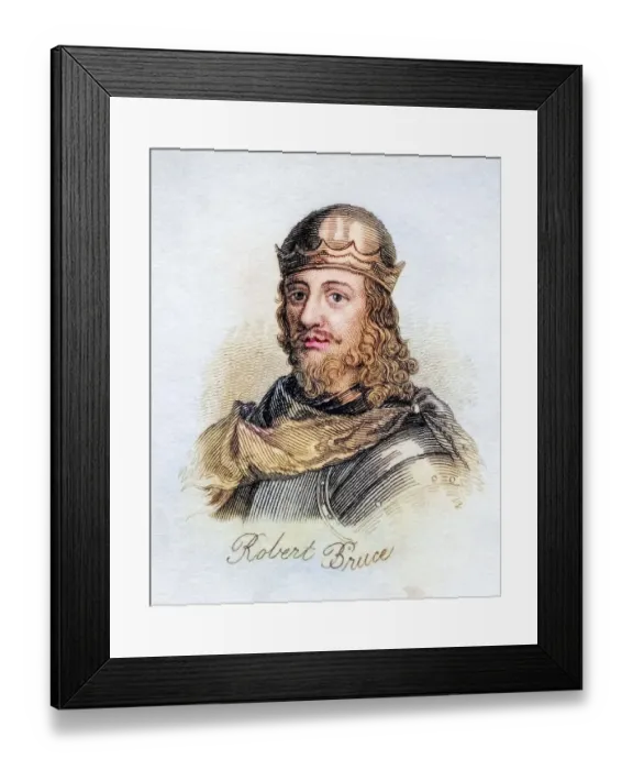 Framed Print : Robert I. King of Scots 1274 -1329 Robert the Bruce from the book Crabbs Historical Dictionary from 1825