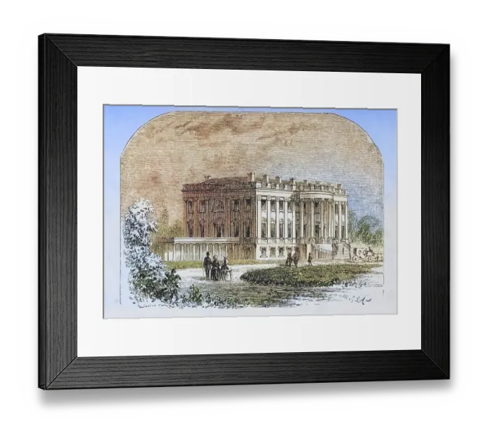 Framed Print : The White House in Washington DC in the 1870s Framed Print : The White House in Washington DC in the 1870s
